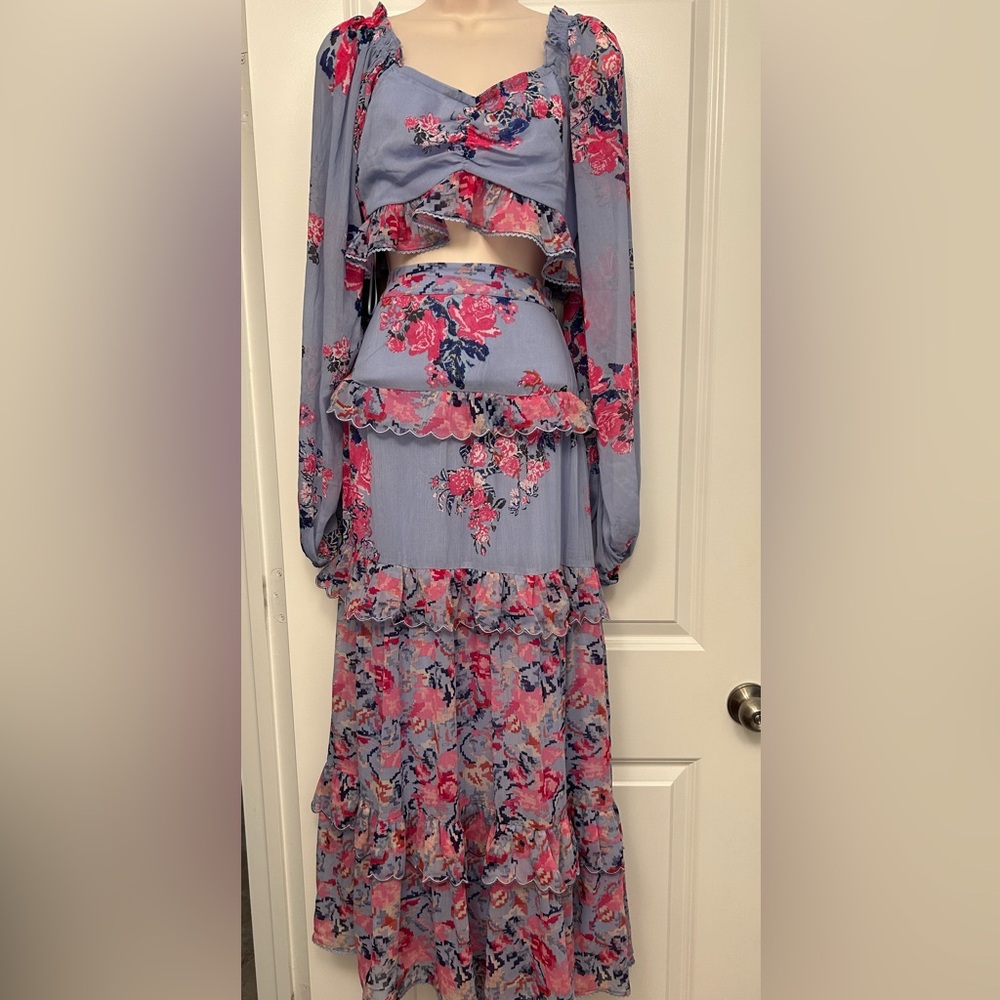 House of Harlow 1960 Floral Boho Set – Top (M) + Skirt (M) - Picture 3 of 11